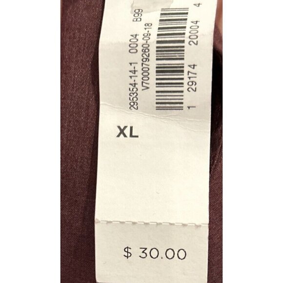 Old Navy Mens Button Up Shirt SLIM FIT Burgundy Long Sleeve Size XL NEW - Picture 3 of 3